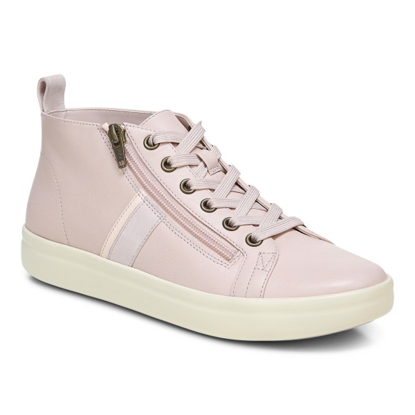 Vionic Trainers Ireland - Stevie High Top Sneaker Rose - Womens Shoes Clearance | MUOEQ-1265